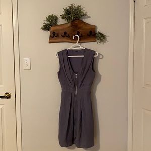 Zip Up, cinched dress with pleating